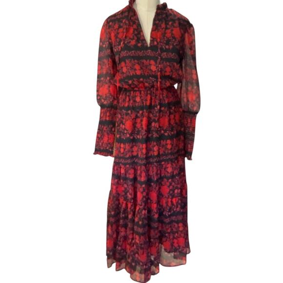 BB Dakota Red black "It's a Moment" midi dress by Steve Madden size XS NEW - Picture 10 of 11